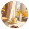 Thee - Boek - Thee - Herfst Wandcirkel plexiglas klein -3d