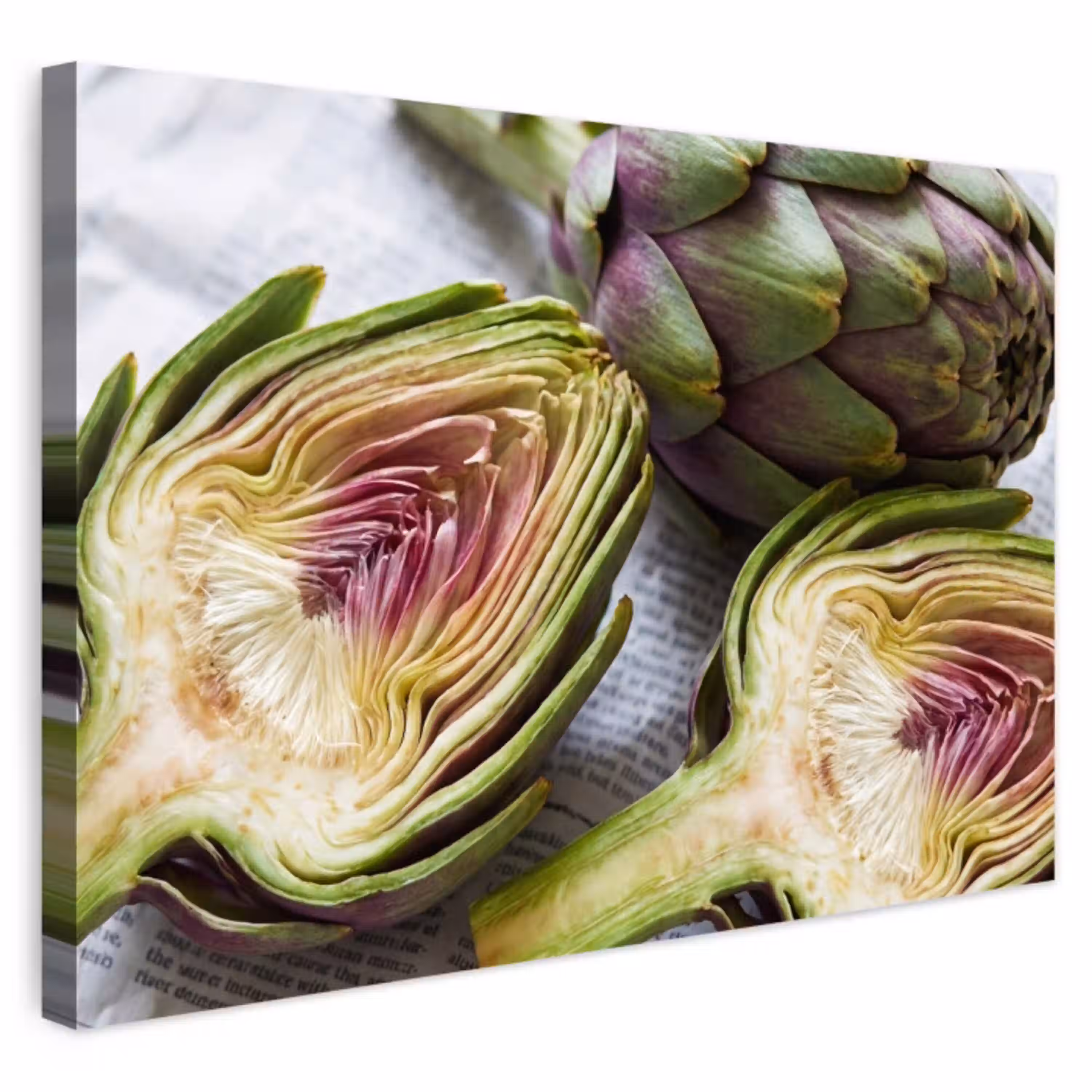Artisjok - Doorgesneden - Eten Tuinposter op houten frame 2 cm dik klein -3d