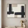 Zwart - Abstract - Japandi Textielframe zwart klein -sfeer2