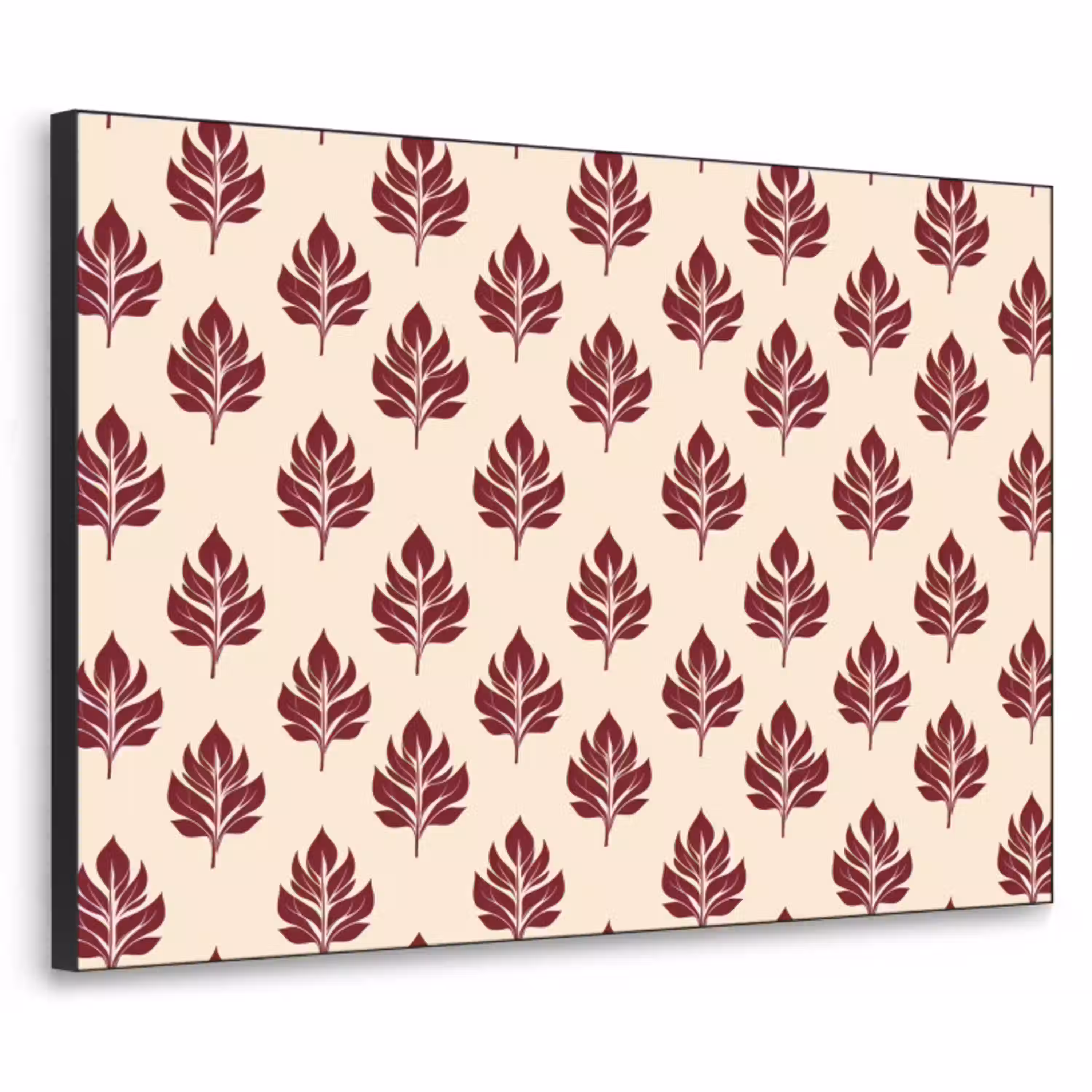 Botanisch - Patroon - Bordeaux Textielframe zwart klein 947 -3d