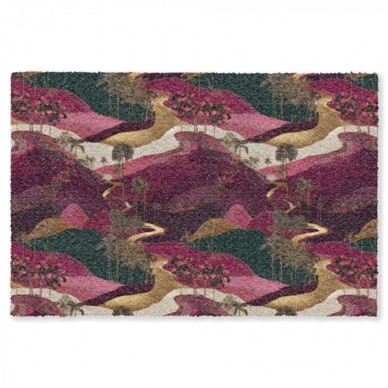 Magisch - Palmbomen - Goud Vloerkleed Rechthoek klein 1091 -3d
