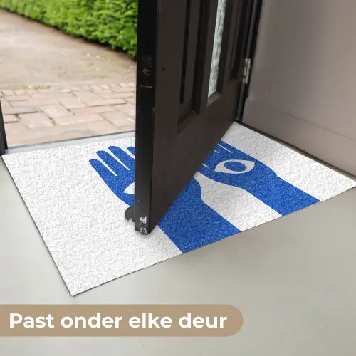 Handen - Twee - Ogen - Blauw Deurmat klein -USP_NL