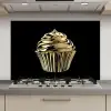 Cupcake - Eten - Goud - Zwart keuken achterwand spatscherm klein -3d_website