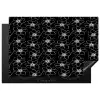 Bloemen - Patroon - Wit - Zwart Inductie beschermer vinyl 3mm klein 276 -3d