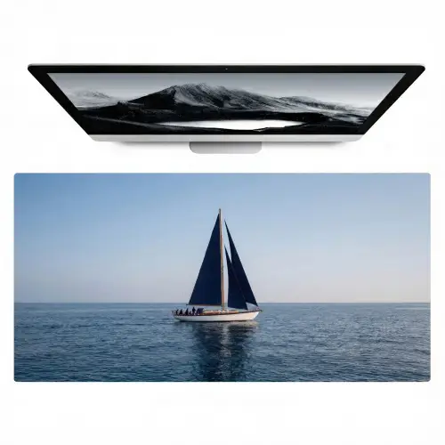 Zeilboot - Zee - Blauw Muismat XXL klein -zzz3d