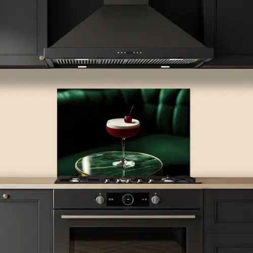 Kers - Cocktail - Rood - Marmer keuken achterwand spatscherm klein -sfeer1
