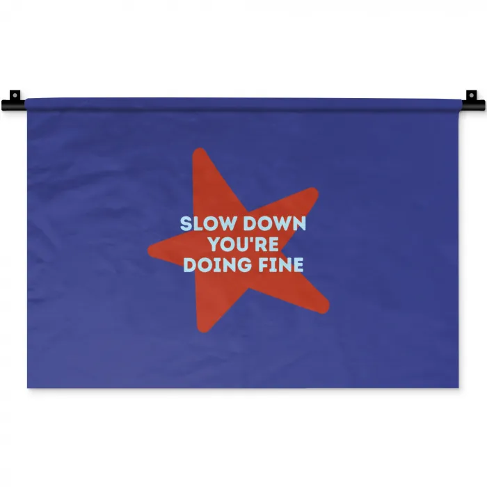 Slow down you're doing fine - Ster - Blauw Wandkleed katoen klein -zz3d