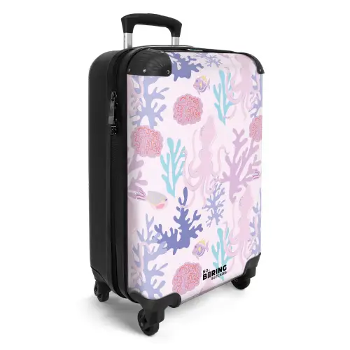 Summer memories - Onderwaterpatroon met kleurrijke dieren NBS - Handbagage koffer - Kinderen Unisex middel -productfoto_3d