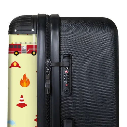 Brandweer patroon met voertuigen en vlammen NBS - Large koffer - Volwassenen Unisex groot -product3