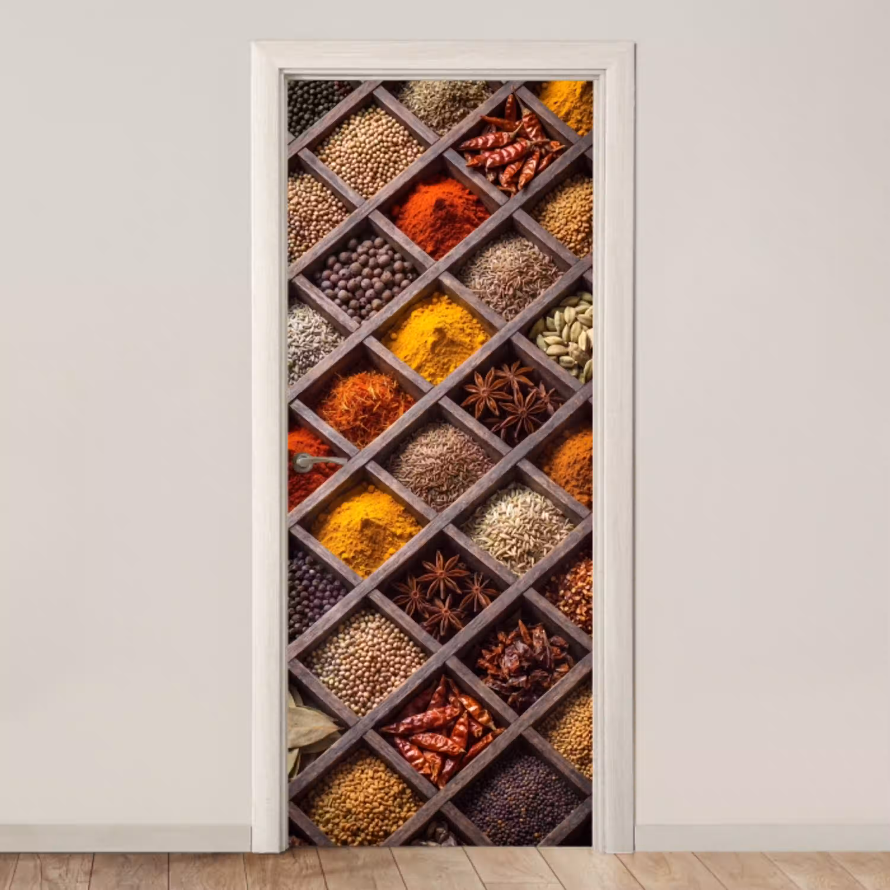 Kruiden - Houten - Eten deurposter klein -3d_beige