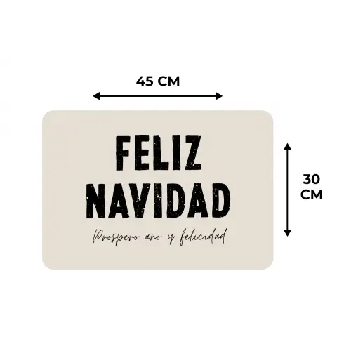 Kerst - Quotes - Feliz navidad - Kerstmis - Feestdagen Placemat vinyl groot -specs