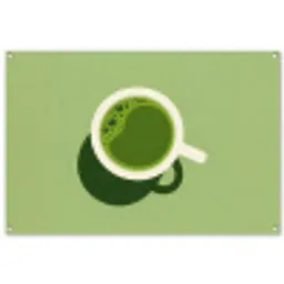 Minimalistisch - Kopjes - Matcha -Groen tuinposter los doek groot -3d