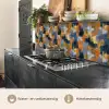 Penseelstrepen - Ruw - Textuur - Koperblauw keuken achterwand 2 middel 871 -usp_NL