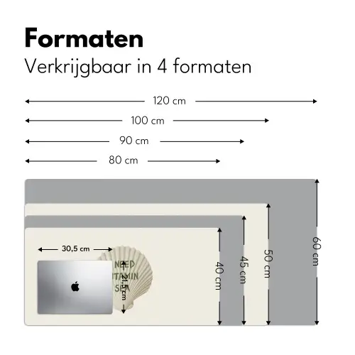 Schelp - Quote - Groen Muismat XXL klein -sfeer5