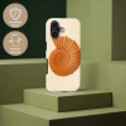Schelp - Oranje - Ribbels Toughcase MagSafe Apple iPhone 17 klein -USP_PrintM_DE