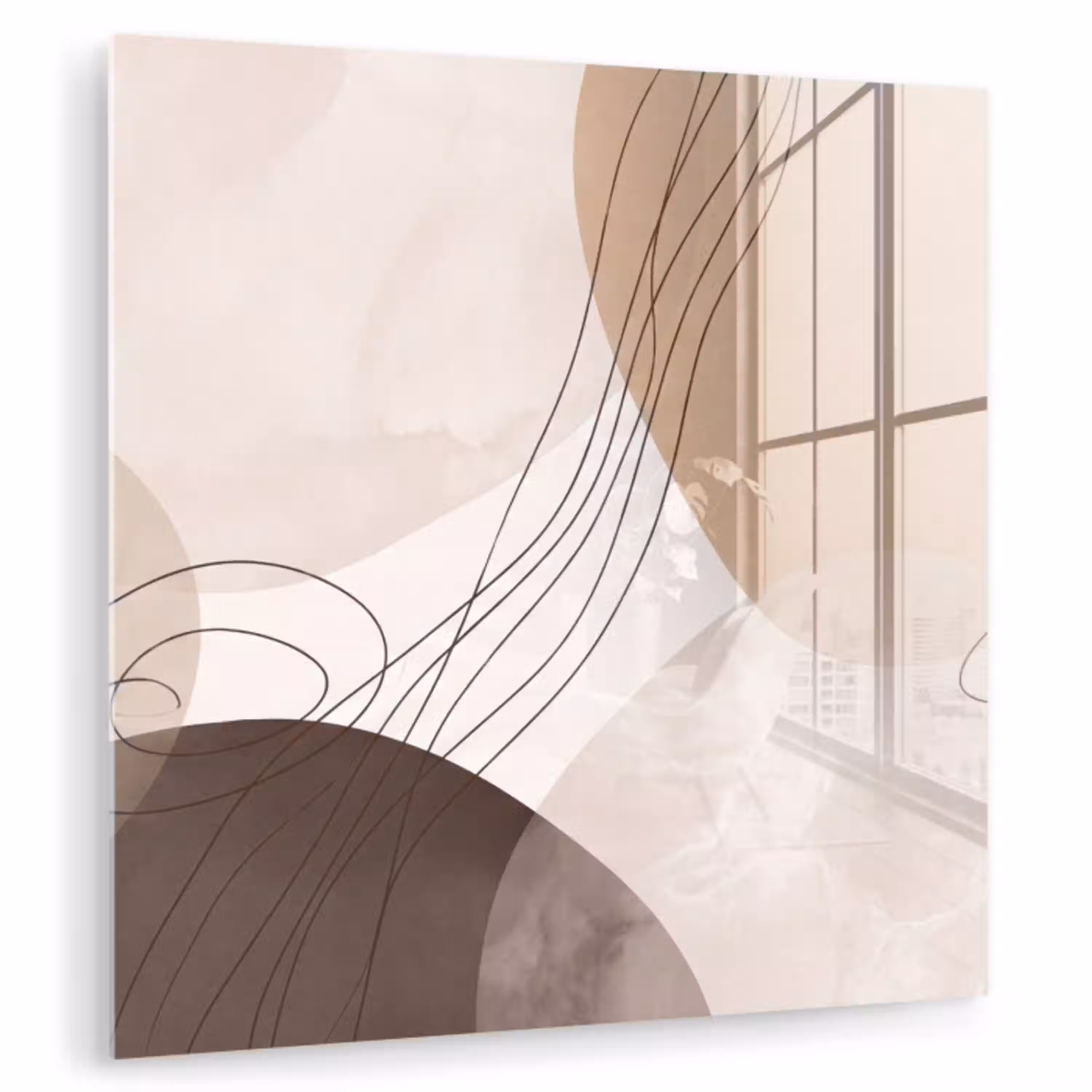 Abstractie - Beige - Modern plexiglas 5mm klein -zzzproduct_nieuw