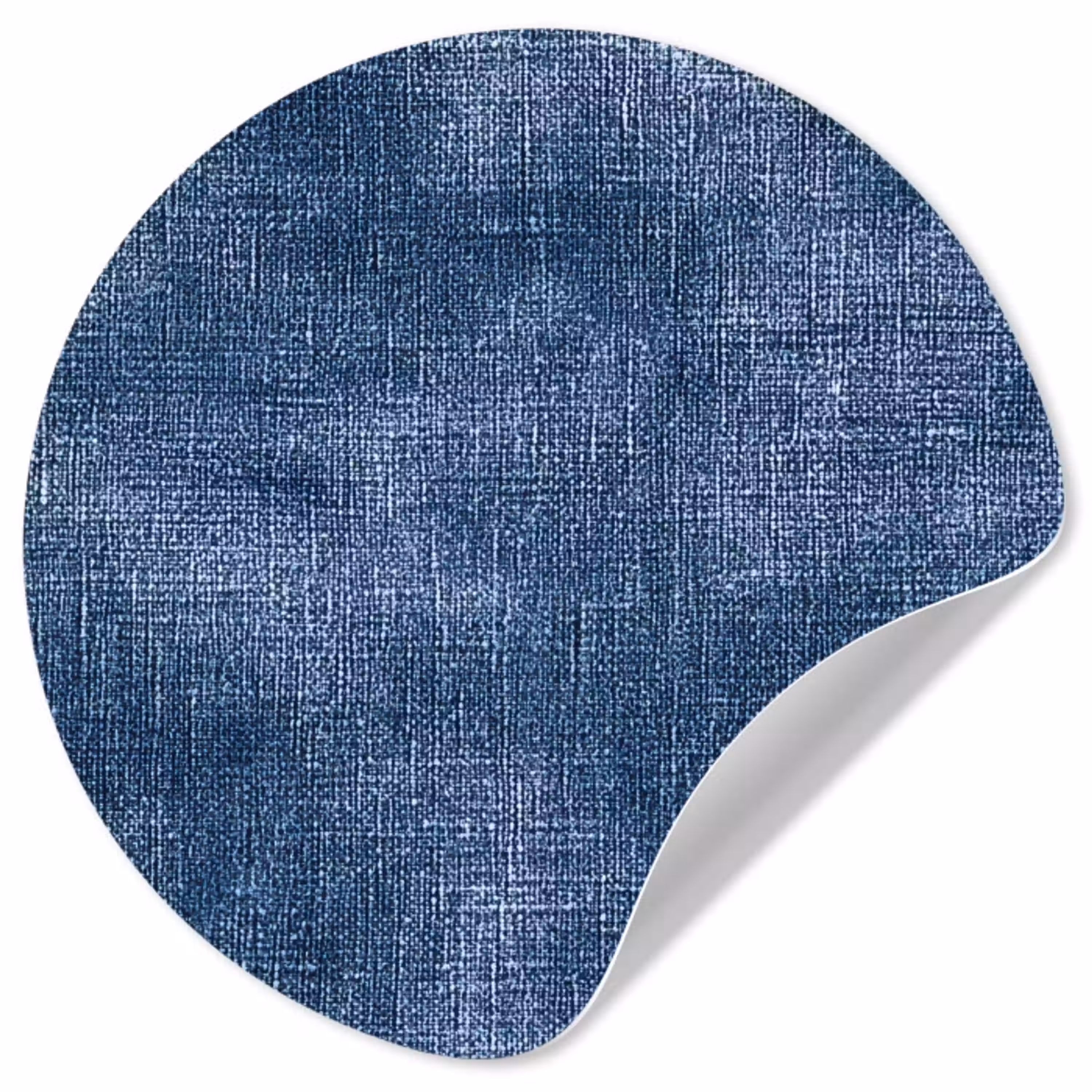 Linnen - Textuur - Patroon - Denim - Rustiek Wandcirkel behangsticker klein 186 -3d