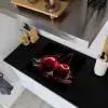 Kersen - Rood - Fruit - Water - Zwart Inductie beschemer met haakjes middel -sfeer1