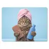 Kat - Handdoek - Washand - Zeep muismat rubber klein -3d