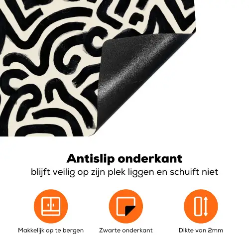 Modern - Abstract - Zwart Inductie beschermer vinyl 3mm klein 276 -zzzzzzz-td-onderkant