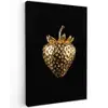 Aardbei - Goud - Zwart - Chrome Tuinposter op houten frame 2 cm dik klein -3d