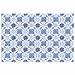 Patroon - Tegel - Blauw poster papier klein 62 -3d