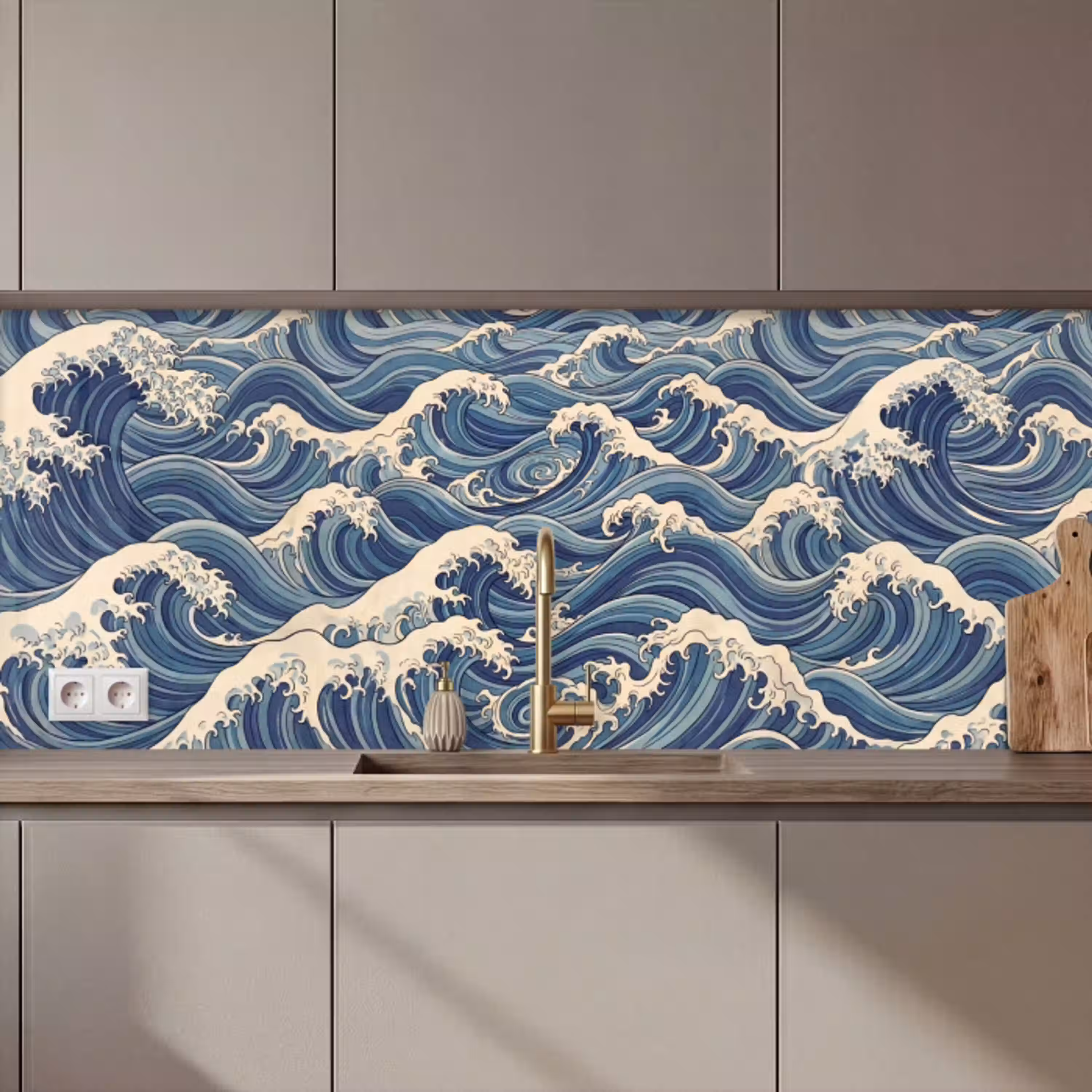 Golven - Zee - Natuur - Abstract - Blauw keuken achterwand 2 middel zz_3dshopping