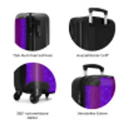 Paars slangenhuid met symmetrische schubstructuur NBS - Handbagage koffer - Volwassenen Unisex middel zzzzzzzbolletjes_DE