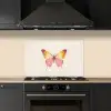 Vlinder - Illustratie - Roze keuken achterwand spatscherm klein -sfeer1