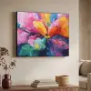 Bloemexplosie - Veelkleurig - Bewegend Textielframe zwart klein -sfeer3