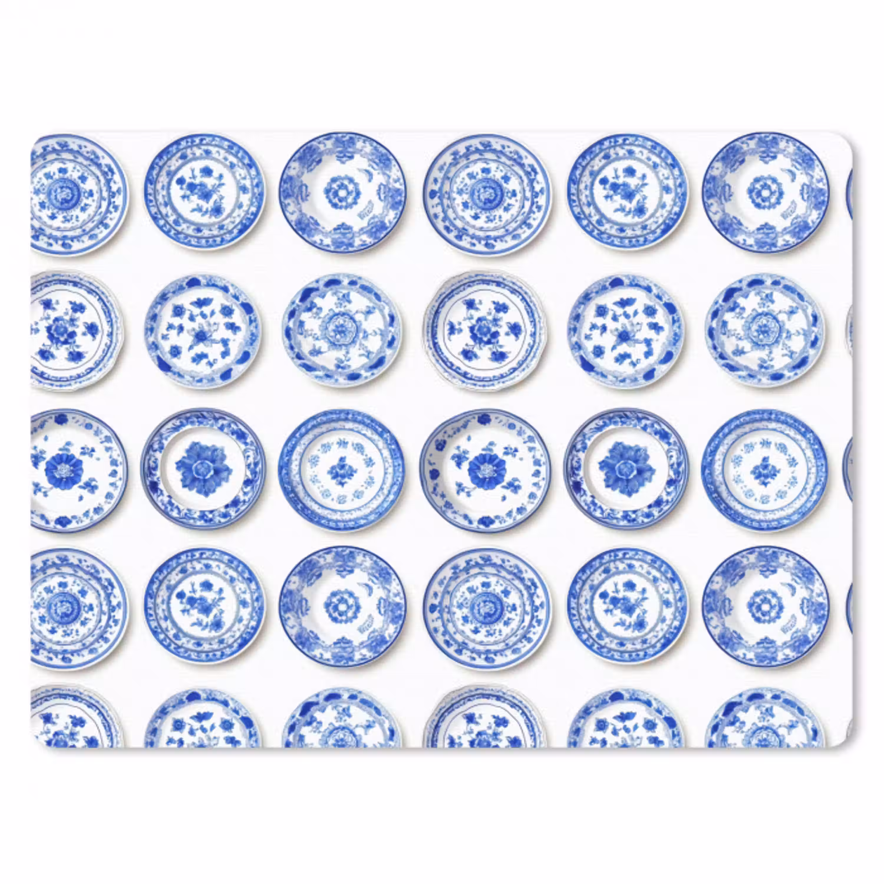 Borden - Bloemen - Patroon - Blauw muismat rubber klein 262 -3d