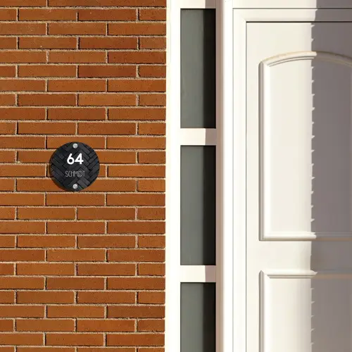 Zwarte stenen - Modern Naambord Rond klein -sfeer3-rond-XS