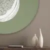 Vijgen - Minimalistisch - Getekend - Mosgroen Akoestische PET Vilt - Rond klein -sfeer5_closeup