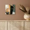 Abstract - Goud - Brons - Groen - Vormen - Modern aluminium wit klein -sfeer4