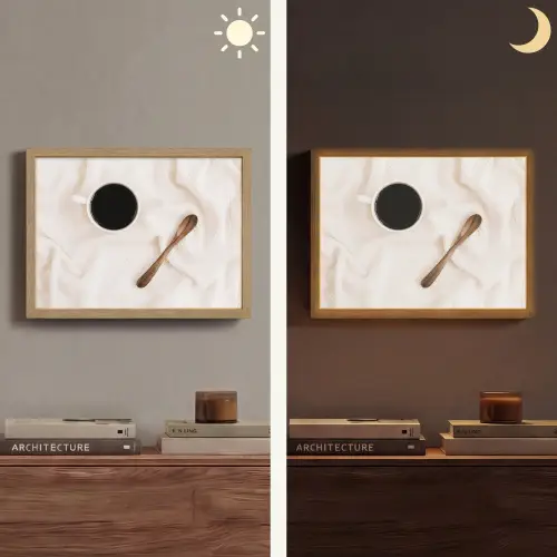 Koffie - Lepel - Mok Light Box met batterij (Wandlamp) middel -sfeer3