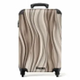 Golven - 3D - Crème NBS - Handbagage koffer - Volwassenen Unisex middel -productfoto_recht