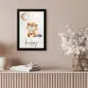 Quotes - Be happy - Kinderen - Maan - Bever - Waterverf fotolijst zwart zonder passe partout klein -sfeer5