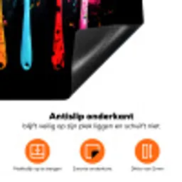 Lepels - Kruiden - Modern - Graffiti - Verf - Kleurrijk Inductie beschermer vinyl 3mm klein -zzzzzzz-td-onderkant