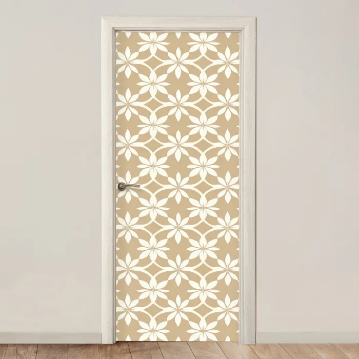 Bloemen - Patroon - Beige deurposter klein 289 -3d_beige