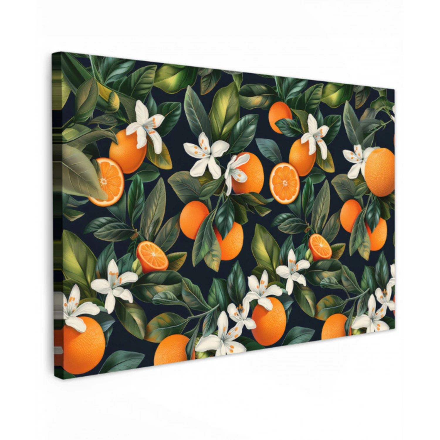 Sinaasappels - Bloesems - Bladeren - Tropisch canvas 2cm klein -z3d