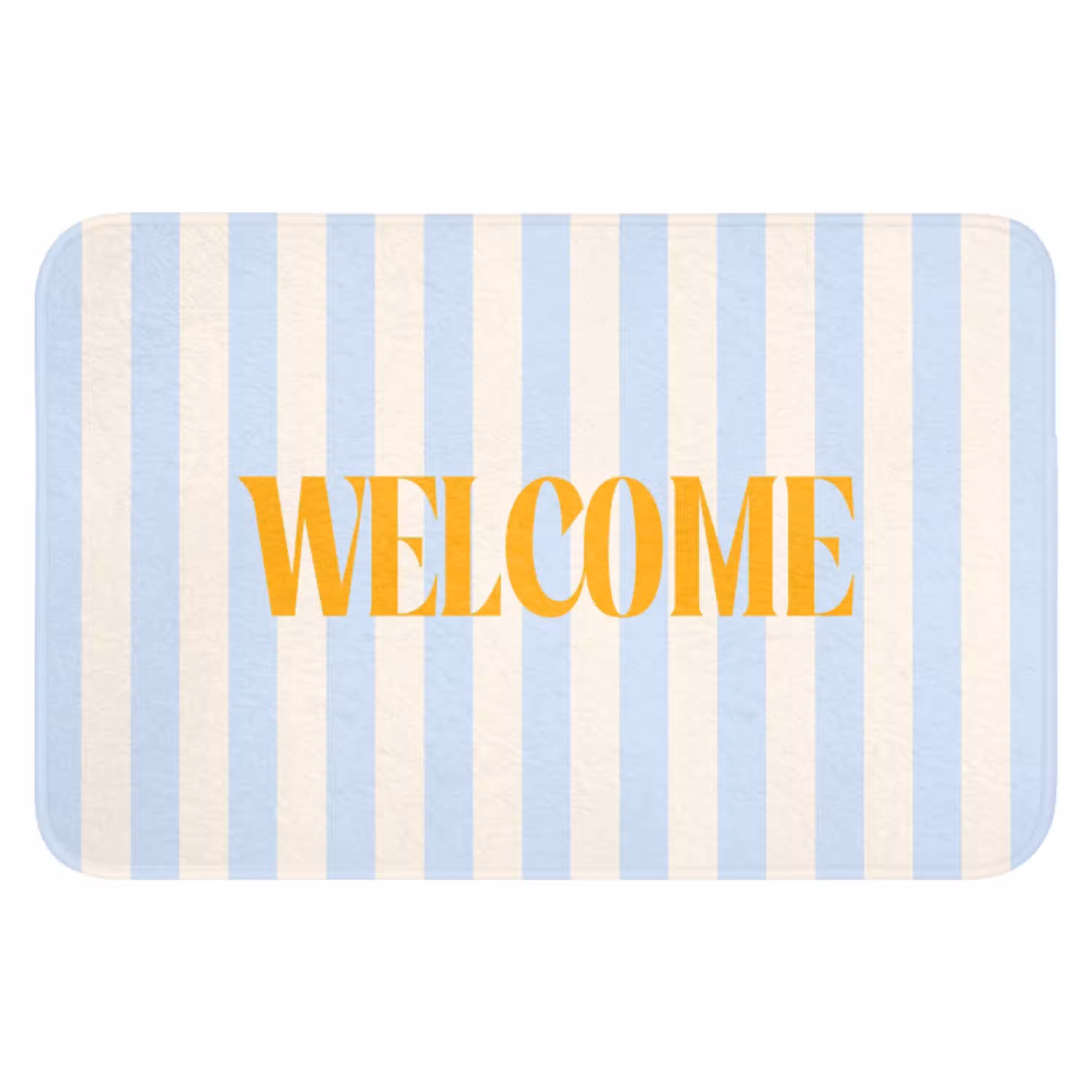 Oranje - Blauw - Strepen - Welcome WCmat klein -3d