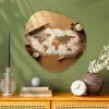 Hout - Wereldkaart - Bakken - Keuken Wandcirkel Organisch Plexiglas middel -sfeer2