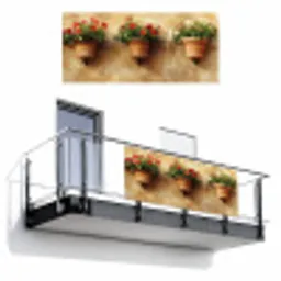 Bloempotten - Muur - Vintage Balkonbeschermer Duitsland klein -3d