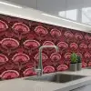 Antiek - Bloemen - Kleurrijk keuken achterwand 2 middel 871 -3d_schuin