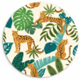 Jungle - Luipaard - Planten - Patroon - Meiden - Jongens Wandcirkel kunststof plaat 5mm dik klein -3d