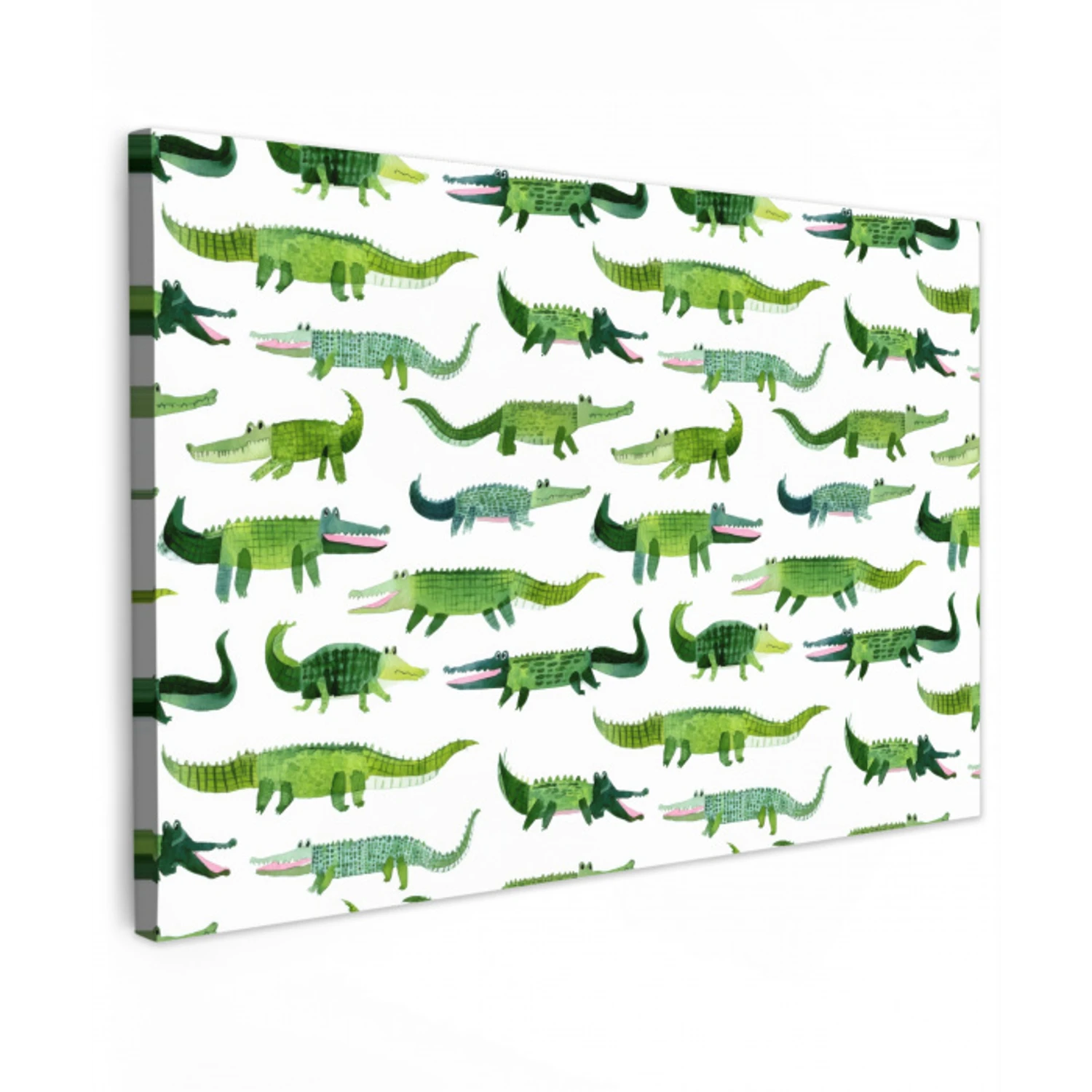 krokodillen - Speels - Groen canvas 2cm klein 34 -z3d