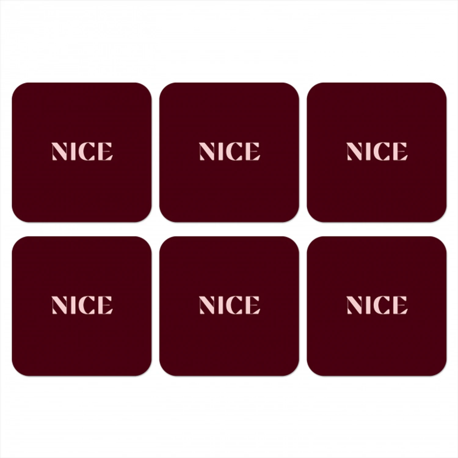 Nice - Bordeaux - Roze onderzetter kurk middel -3d