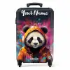 Panda met Oranje Jas en Verfspetters NBS - Handbagage koffer - Kinderen Unisex middel -productfoto_recht