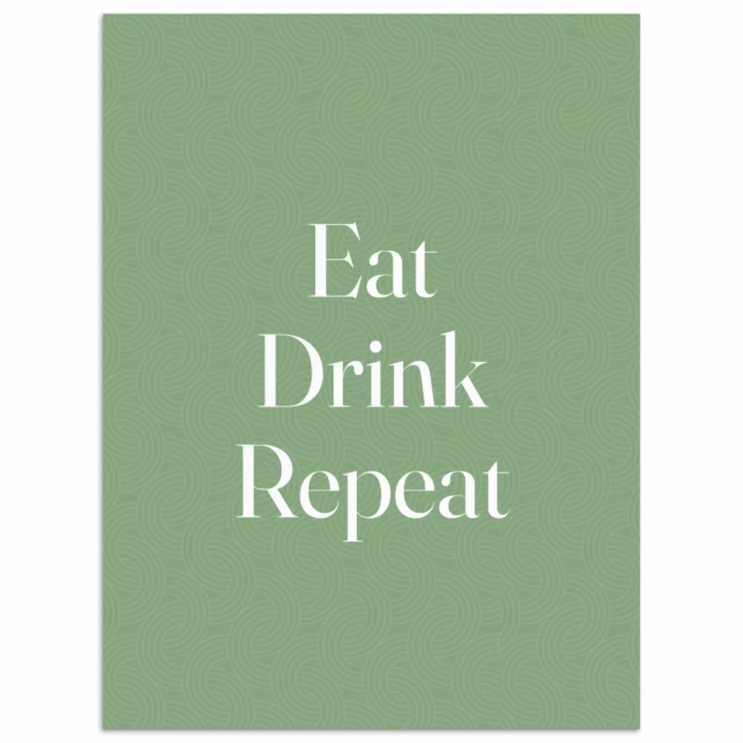 Eten - Drinken - Tekst - Mintgroen poster papier klein -3d