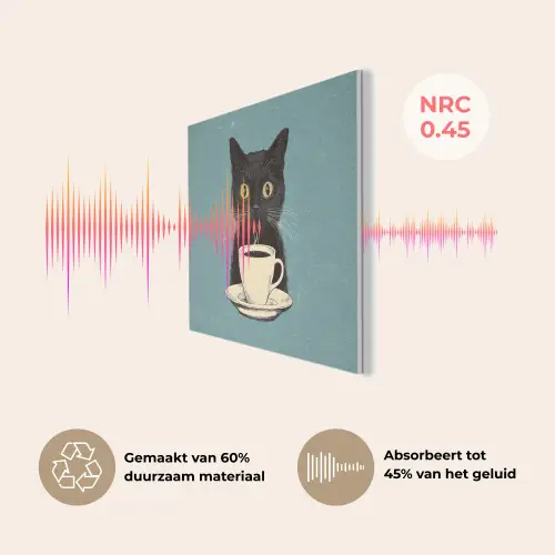 Kat - Zwart - Koffie - Minimalistisch PET vilt klein -USP_NL